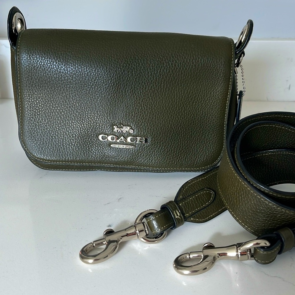Pebbled Leather Coach Crossbody Bag